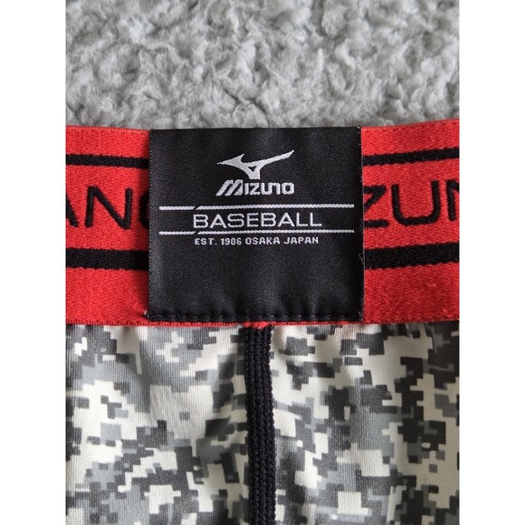 Mizuno Shorts Mens L Gray Digital Camo Baseball Padded Sliding Compression - Picture 6 of 8